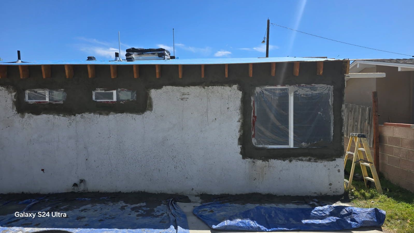 Stucco Application on Building Exterior